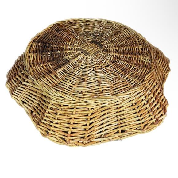 Vintage Chip Dip Serving Basket Round Wicker Scalloped Edge Serving Tray 16” - Picture 4 of 4